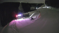 Modrá sjezdovka - dojezd k lanové dráze