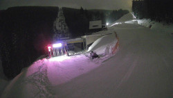 Modrá sjezdovka - dojezd k lanové dráze