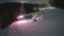 Modrá sjezdovka - dojezd k lanové dráze