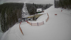 Modrá sjezdovka - dojezd k lanové dráze