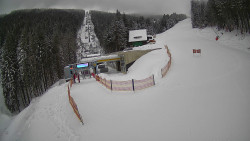 Modrá sjezdovka - dojezd k lanové dráze