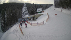 Modrá sjezdovka - dojezd k lanové dráze