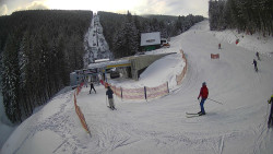 Modrá sjezdovka - dojezd k lanové dráze