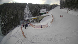 Modrá sjezdovka - dojezd k lanové dráze