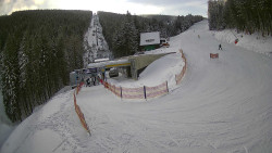 Modrá sjezdovka - dojezd k lanové dráze