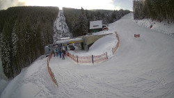 Modrá sjezdovka - dojezd k lanové dráze