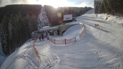 Modrá sjezdovka - dojezd k lanové dráze