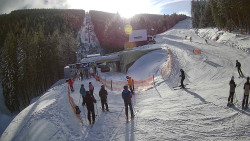 Modrá sjezdovka - dojezd k lanové dráze