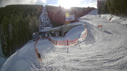 Modrá sjezdovka - dojezd k lanové dráze