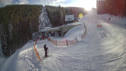 Modrá sjezdovka - dojezd k lanové dráze