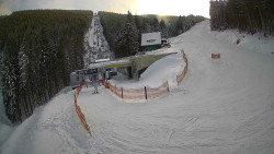 Modrá sjezdovka - dojezd k lanové dráze