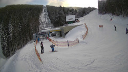 Modrá sjezdovka - dojezd k lanové dráze