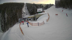 Modrá sjezdovka - dojezd k lanové dráze