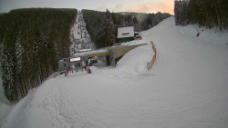 Modrá sjezdovka - dojezd k lanové dráze