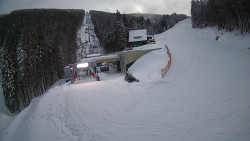 Modrá sjezdovka - dojezd k lanové dráze