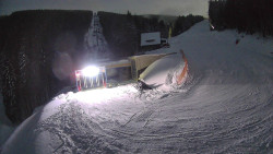 Modrá sjezdovka - dojezd k lanové dráze