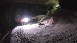 Modrá sjezdovka - dojezd k lanové dráze