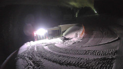 Modrá sjezdovka - dojezd k lanové dráze