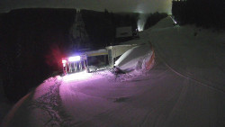 Modrá sjezdovka - dojezd k lanové dráze