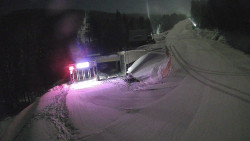 Modrá sjezdovka - dojezd k lanové dráze