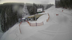 Modrá sjezdovka - dojezd k lanové dráze