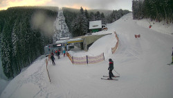 Modrá sjezdovka - dojezd k lanové dráze