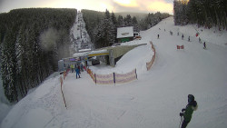 Modrá sjezdovka - dojezd k lanové dráze