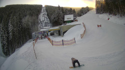 Modrá sjezdovka - dojezd k lanové dráze