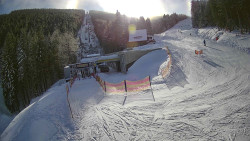 Modrá sjezdovka - dojezd k lanové dráze