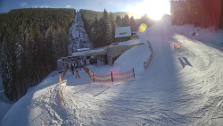 Modrá sjezdovka - dojezd k lanové dráze