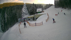 Modrá sjezdovka - dojezd k lanové dráze