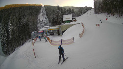 Modrá sjezdovka - dojezd k lanové dráze