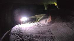 Modrá sjezdovka - dojezd k lanové dráze