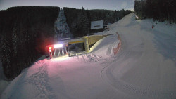 Modrá sjezdovka - dojezd k lanové dráze