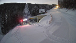 Modrá sjezdovka - dojezd k lanové dráze