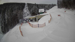 Modrá sjezdovka - dojezd k lanové dráze