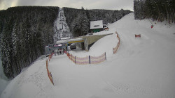 Modrá sjezdovka - dojezd k lanové dráze