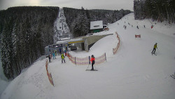 Modrá sjezdovka - dojezd k lanové dráze