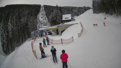 Modrá sjezdovka - dojezd k lanové dráze