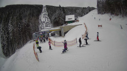 Modrá sjezdovka - dojezd k lanové dráze