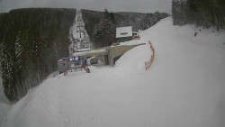 Modrá sjezdovka - dojezd k lanové dráze