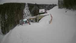 Modrá sjezdovka - dojezd k lanové dráze