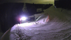 Modrá sjezdovka - dojezd k lanové dráze