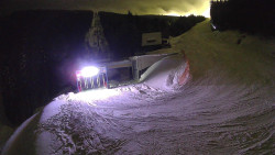 Modrá sjezdovka - dojezd k lanové dráze