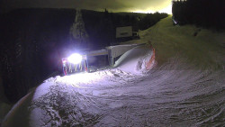 Modrá sjezdovka - dojezd k lanové dráze