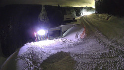 Modrá sjezdovka - dojezd k lanové dráze