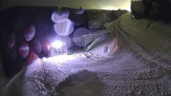 Modrá sjezdovka - dojezd k lanové dráze