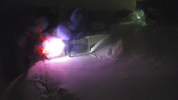 Modrá sjezdovka - dojezd k lanové dráze