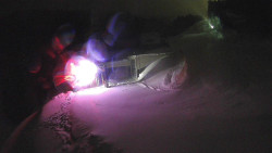 Modrá sjezdovka - dojezd k lanové dráze