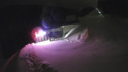 Modrá sjezdovka - dojezd k lanové dráze